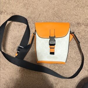 Coach Orange and White Crossbody Bag